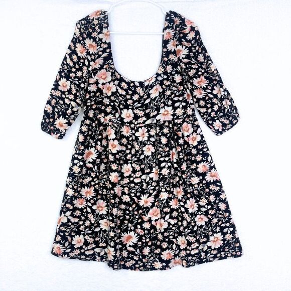 AEO | Bohemian Floral Flowy Mini Dress with Puff Sleeves Size Small - Picture 2 of 14